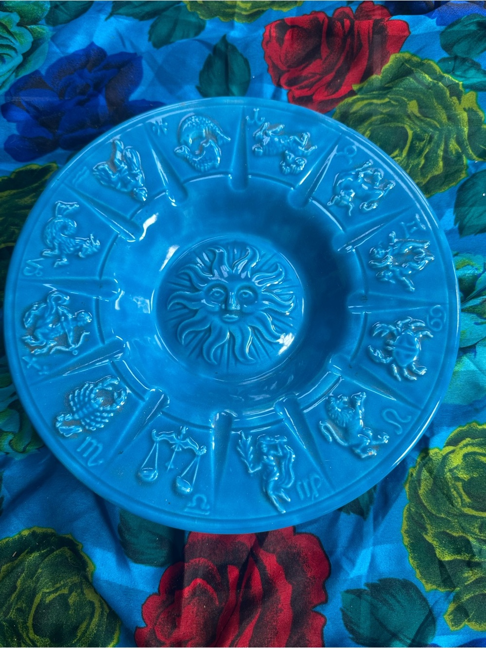 Turquoise Zodiac Sun Decorative Bowl